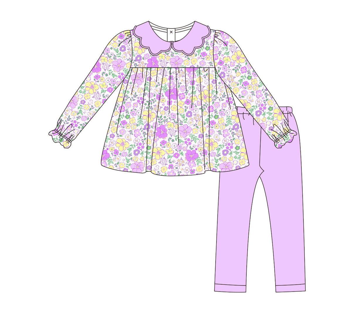 PRESALE ETA JANUARY Purple and Yellow Floral Legging Set