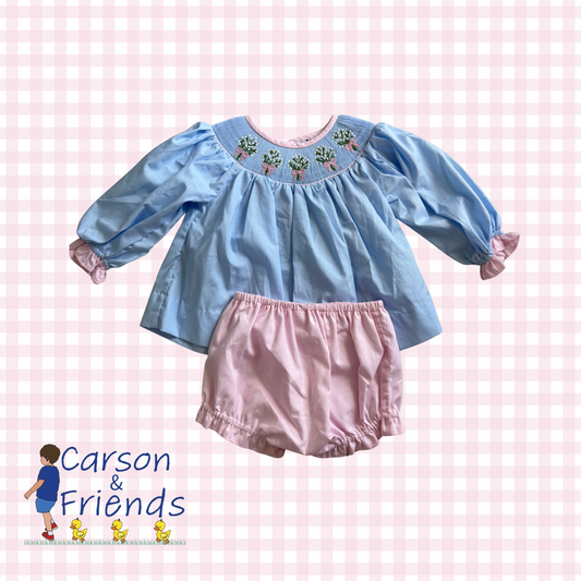 Carson and Friends Bouquets Long Sleeve Diaper Set
