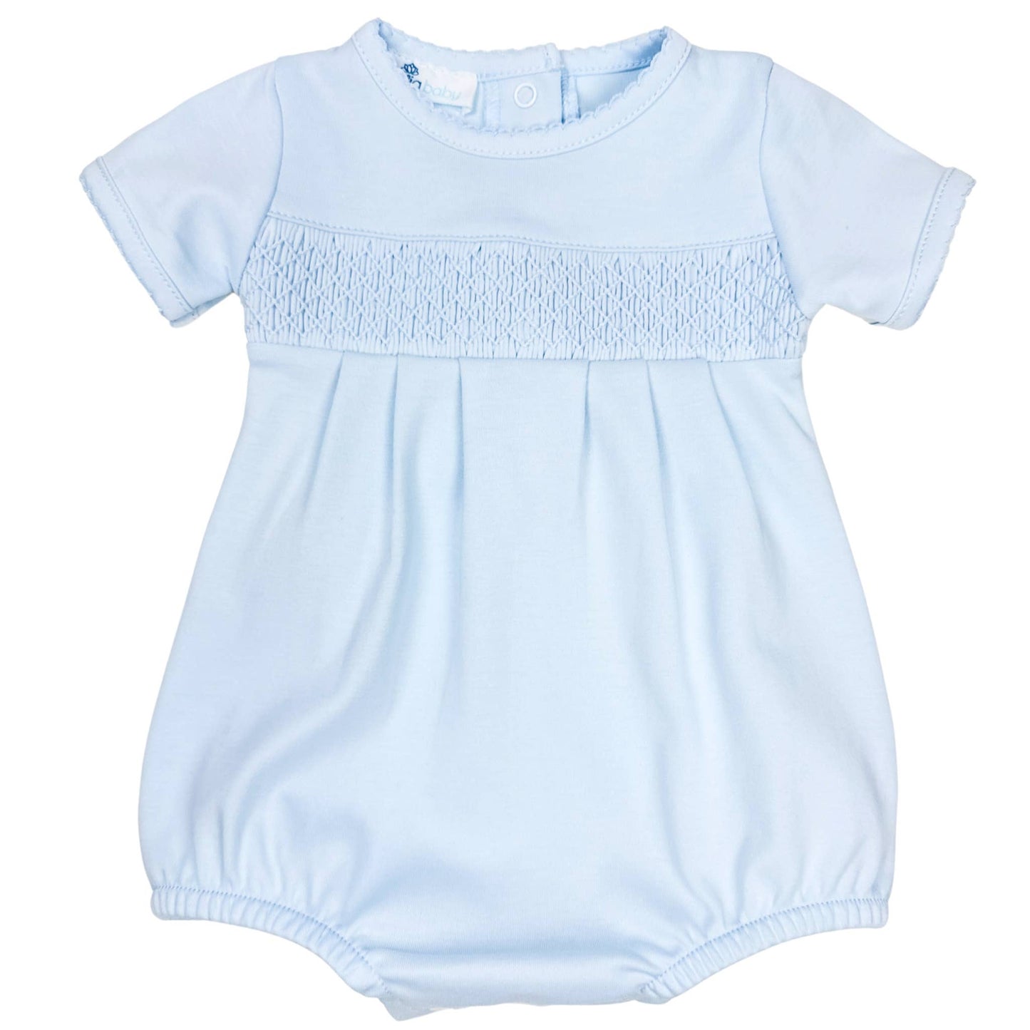 Magnolia Baby - Essentials Solid Smocked Bubble - Blue