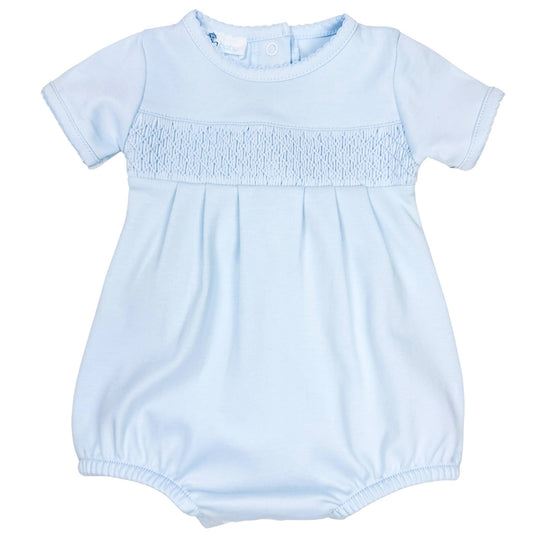 Magnolia Baby - Essentials Solid Smocked Bubble - Blue