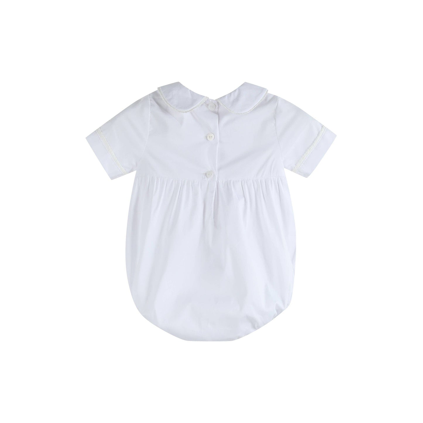 Lil Cactus - White Collared Button Romper with Bonnet