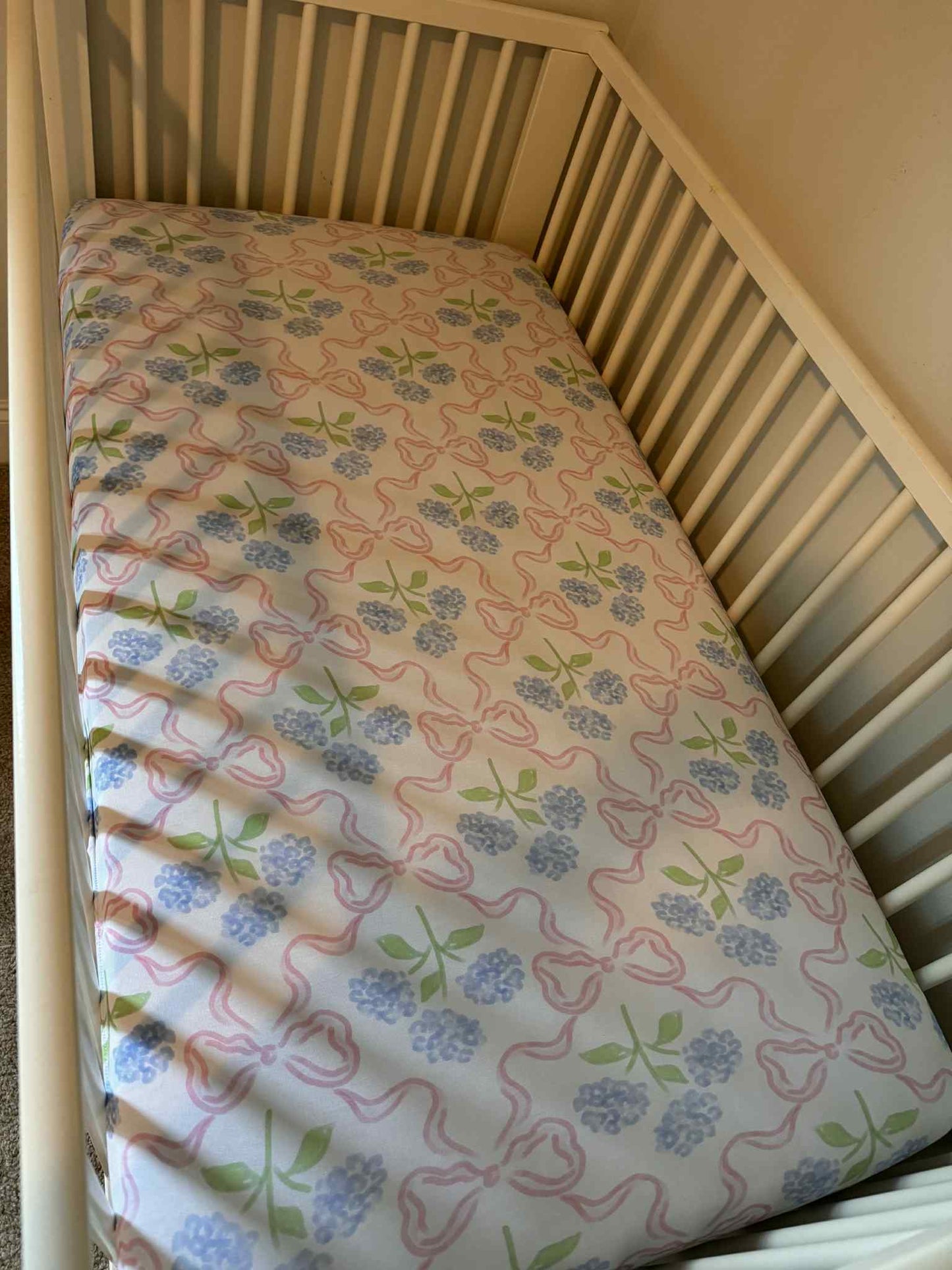 Read Description- Hydrangea Bow Trellis Bamboo Viscose Crib Sheet