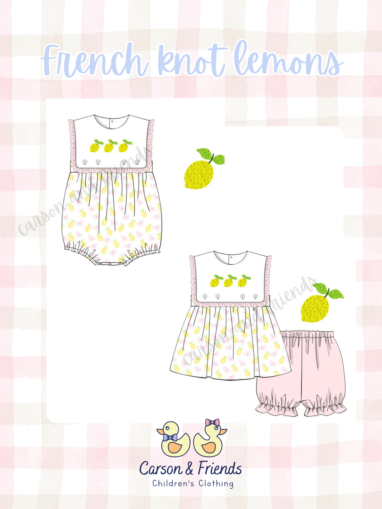 Pre-Sale ETA April- French Knot Lemons Bubble