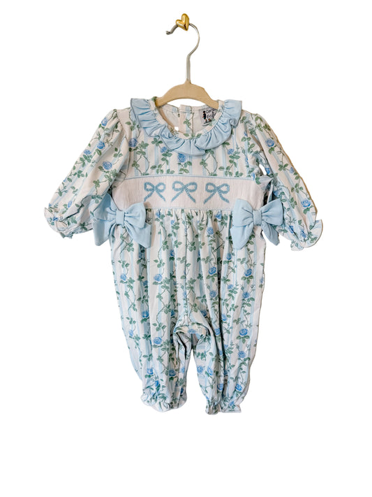 Carson and Friends Blue Bows Smocked Romper
