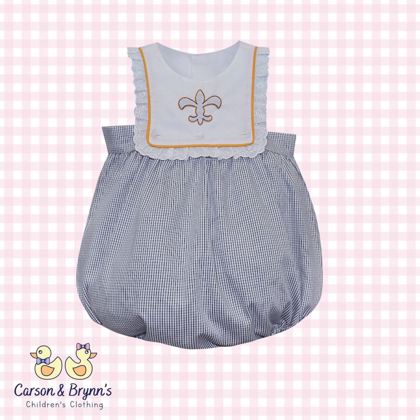 Southern Saturday Black and Gold Embroidered Bubble Girls