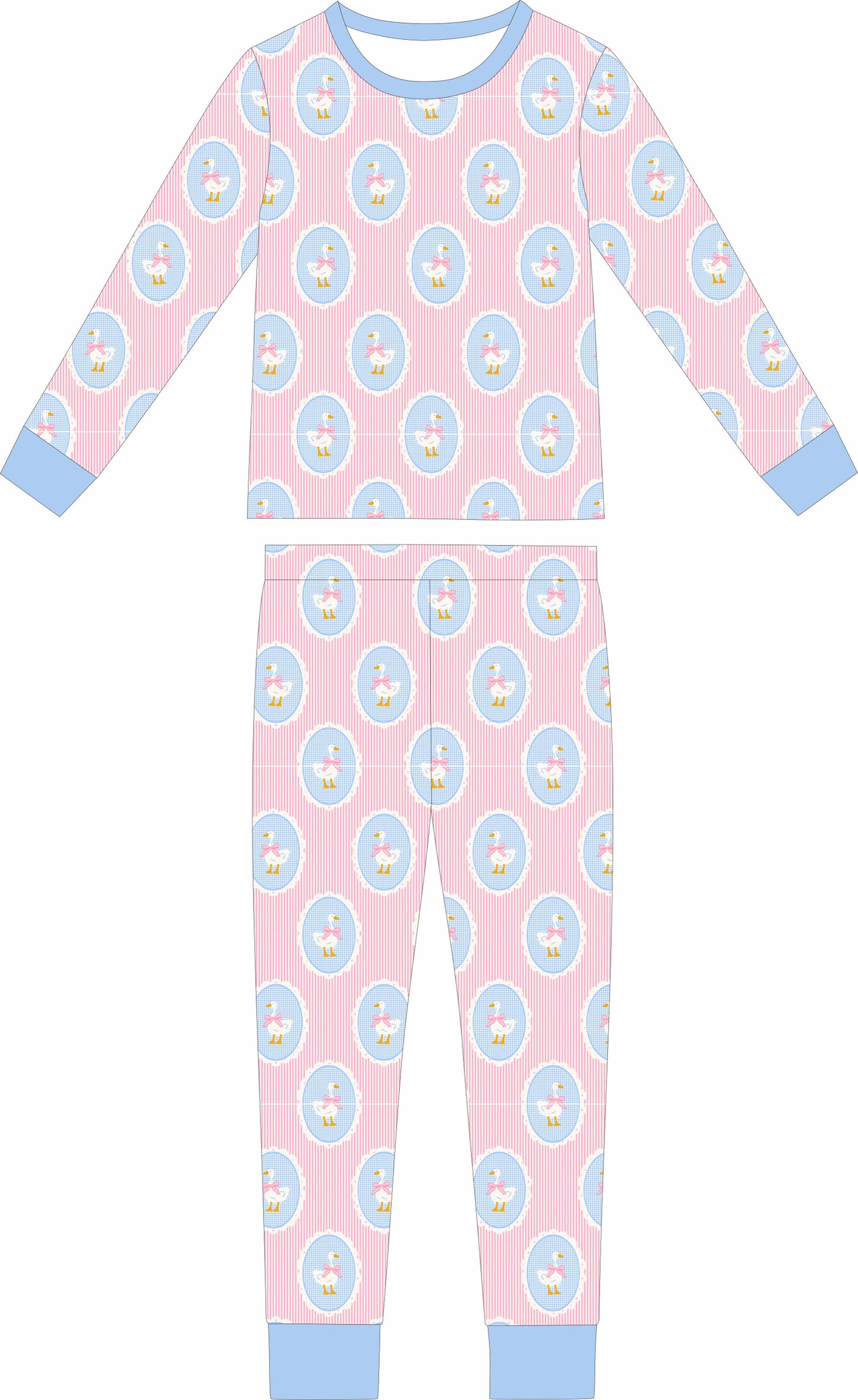 PREORDER ETA SEPTEMBER- Bamboo Viscose Pajama Set- Pink Silly Goose