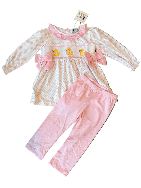 Carson and Friends Smocked Duckies Legging Set