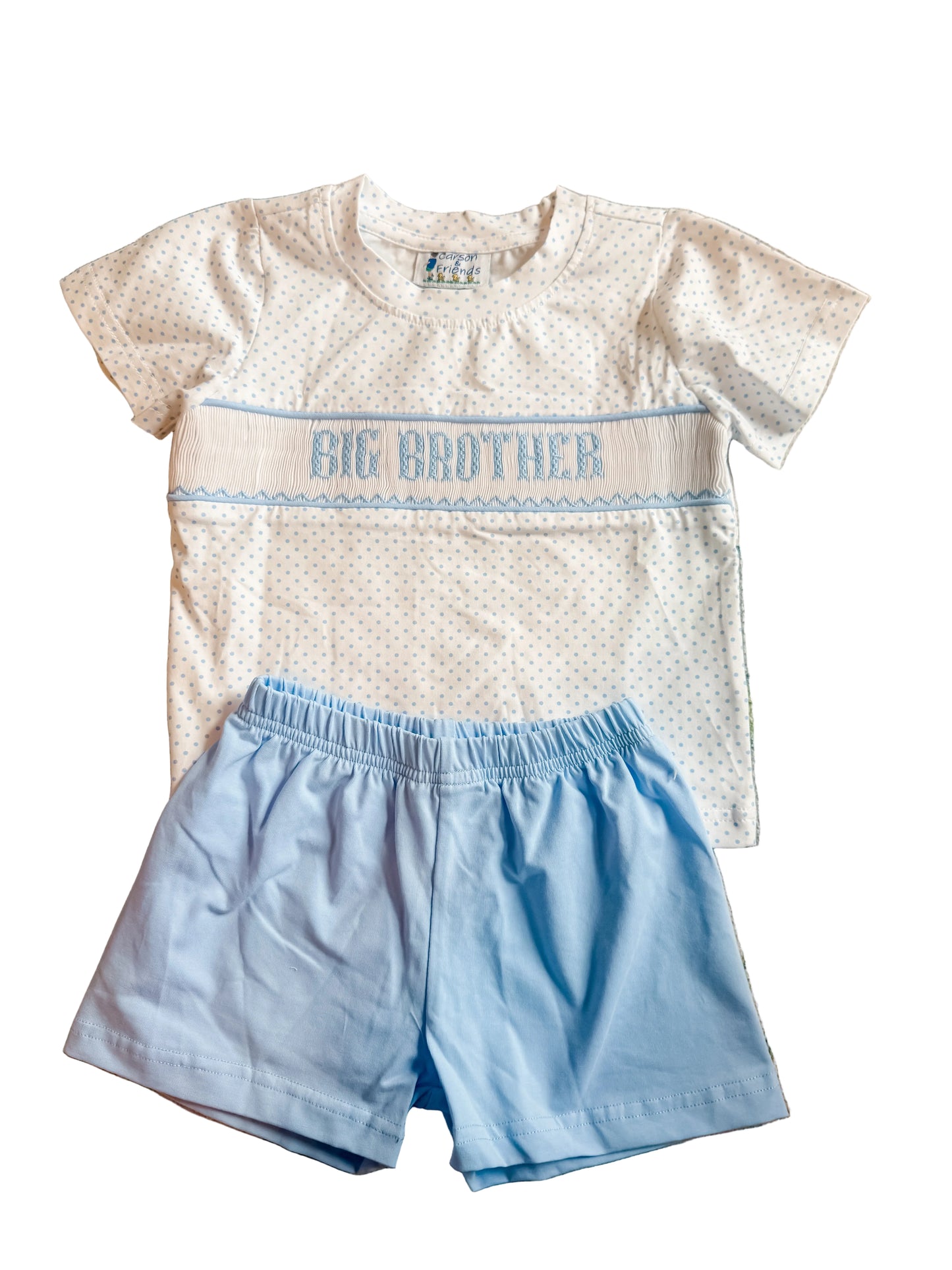 Carson and Friends Big Brother Smocked Short Set