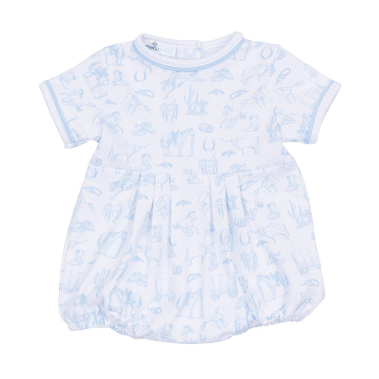 Magnolia Baby - Wild West Toile Bubble - Light Blue
