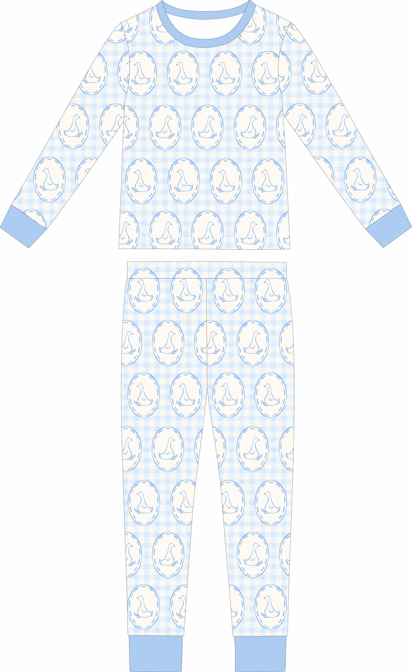 PREORDER ETA SEPTEMBER- Bamboo Viscose Pajama Set- Blue Silly Goose