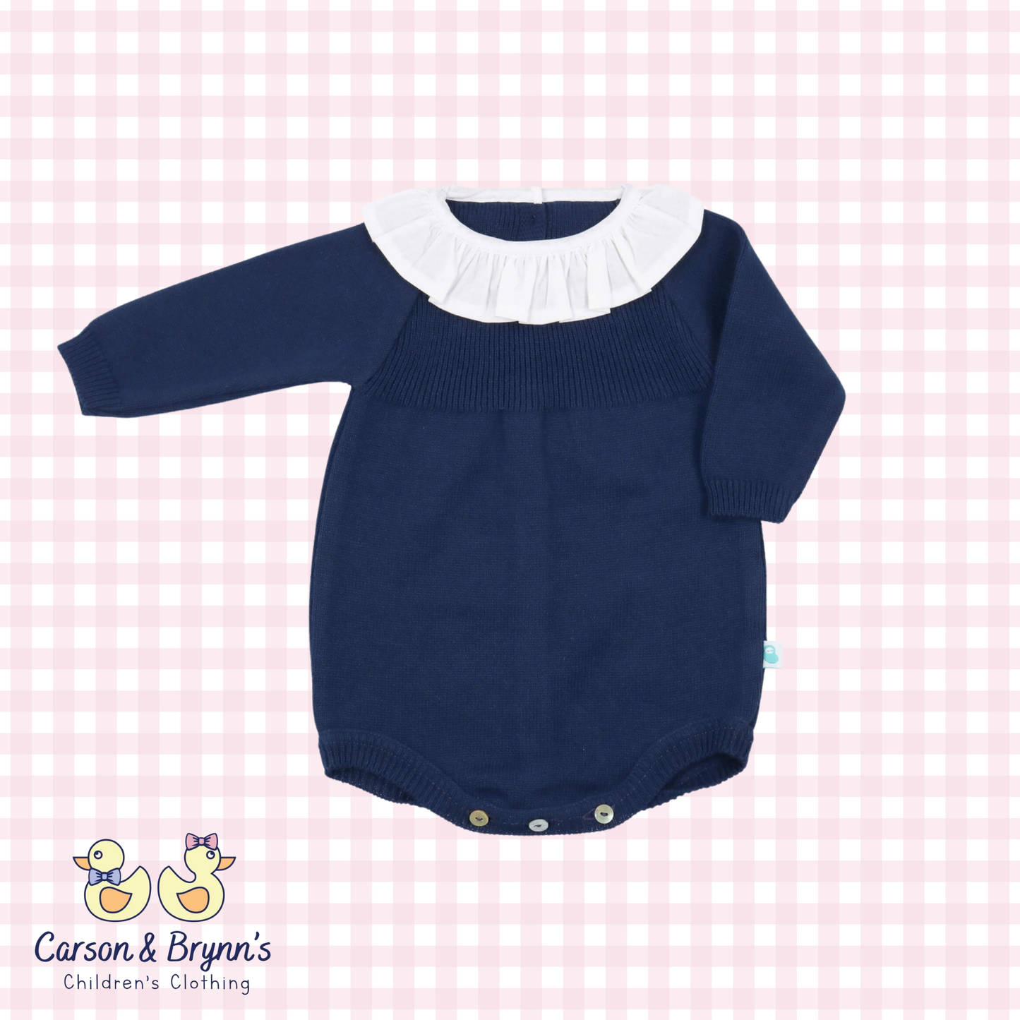 Cotton Knit Sweater Bubble with Ruffle Collar- 2 Colors