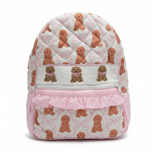 Carson and Friends Pink Goldendoodles Smocked Backpack