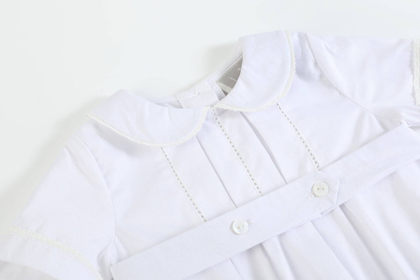 Lil Cactus - White Collared Button Romper with Bonnet