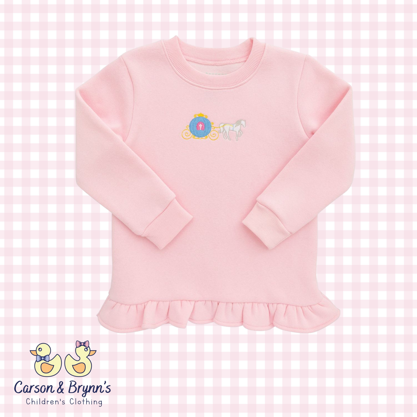 Itsy Bitsy Ruffle Pullover- Carriage