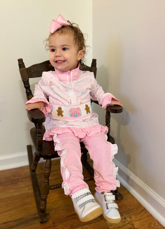 Carson and Friends Gingerbread Jogger Set- Pink