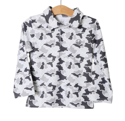 Millie Jay Damian Long Sleeve Shirt- Grey Camo