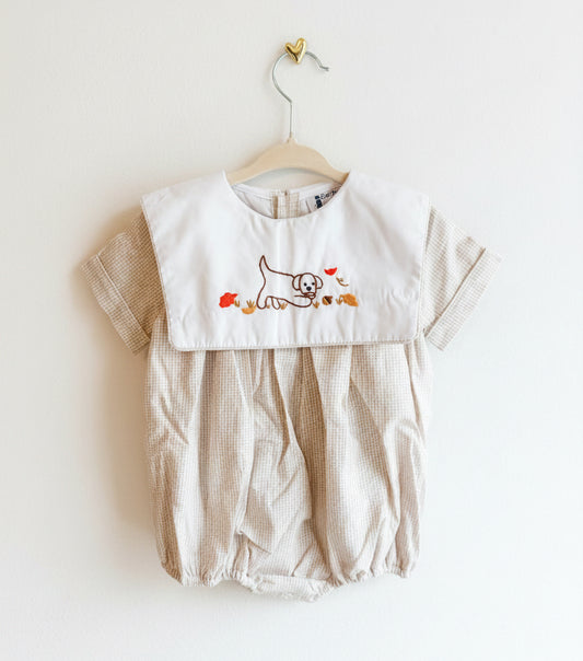 Carson and Friends Fall Puppy Hand Embroidered Bubble