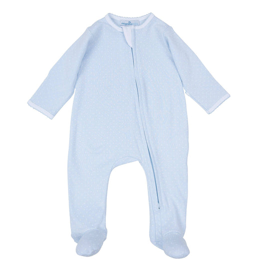 Magnolia Baby - Simply Sweet Zip Footie - Light Blue