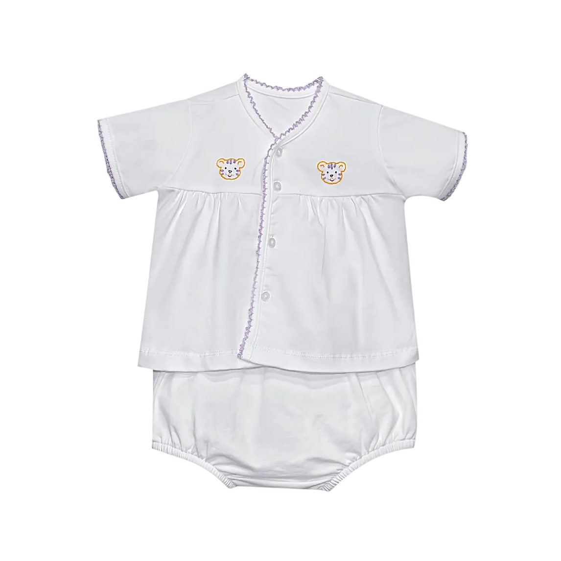 Southern Saturday Tiger Embroidered Diaper Set- Unisex