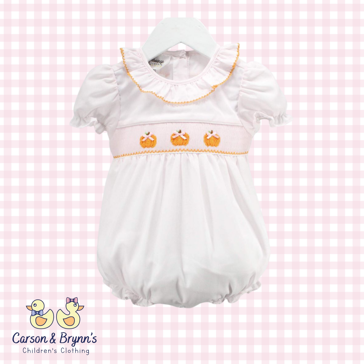 Baby Blessings Pumpkins and Bow Claire Bubble