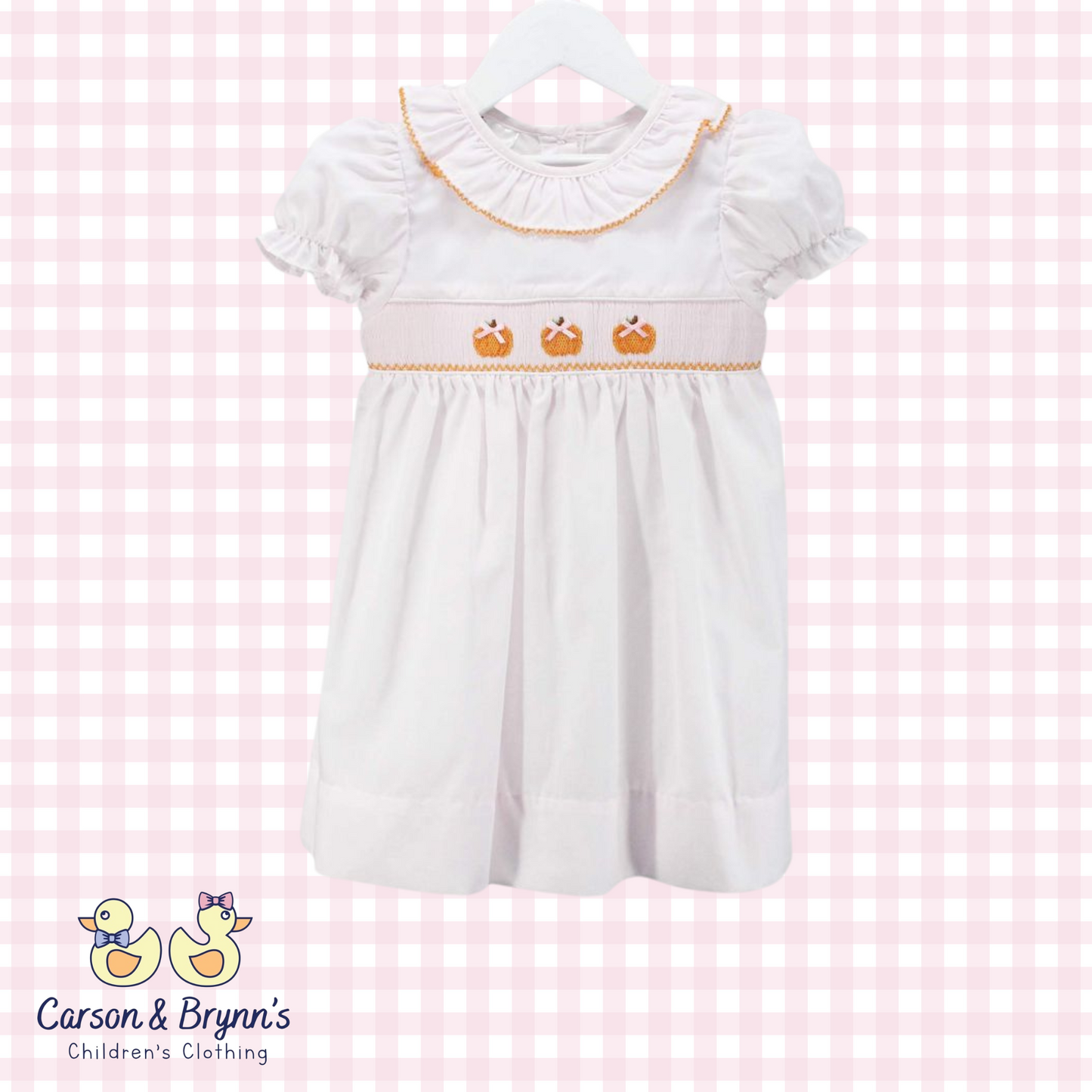 Baby Blessings Pumpkins and Bow Claire Dress