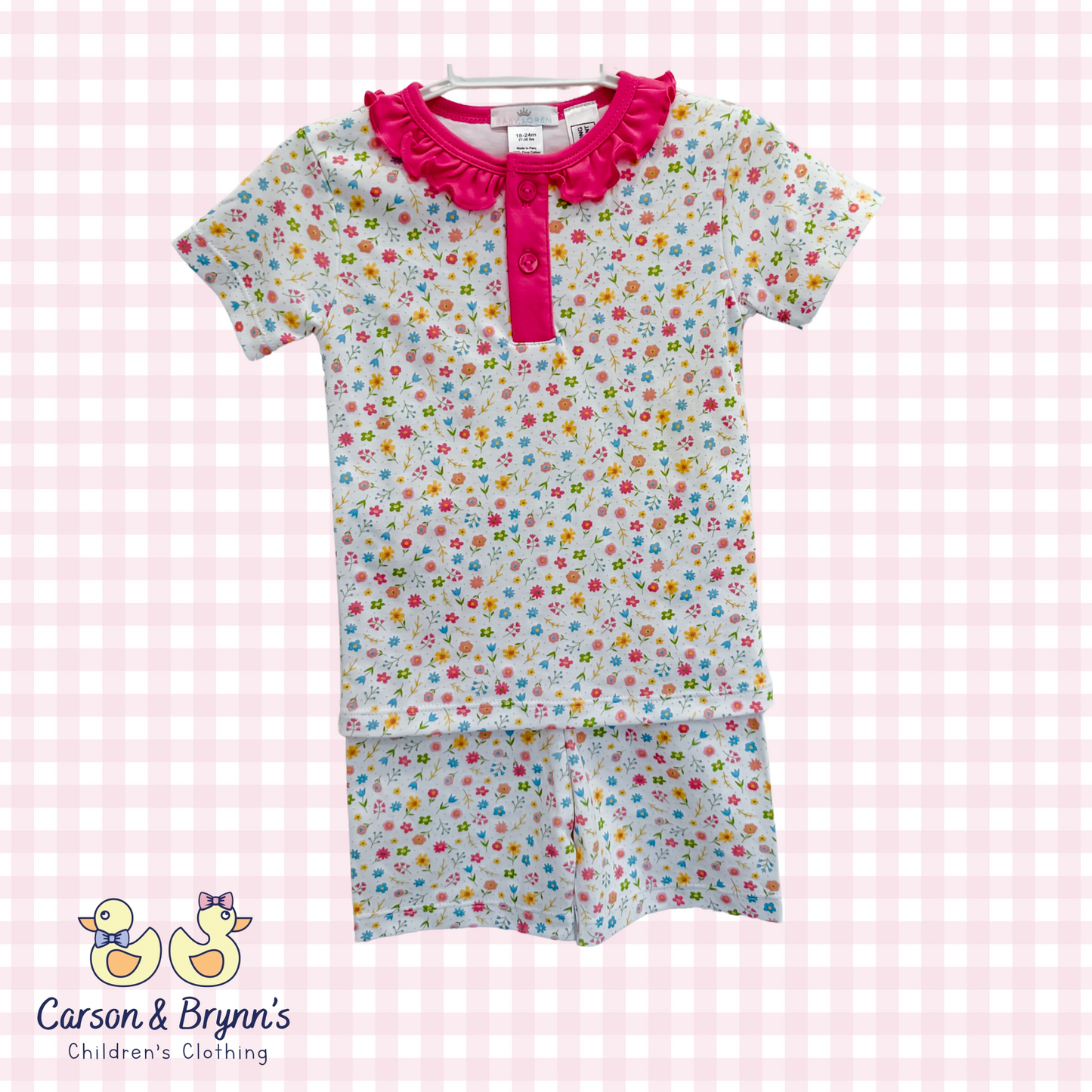 Baby Loren Ella Pink Floral Pajama Set