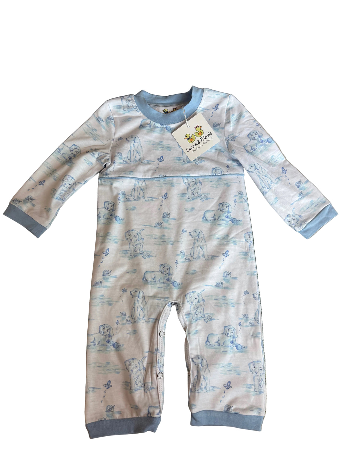 Carson and Friends Snips and Snails Long Sleeve Romper