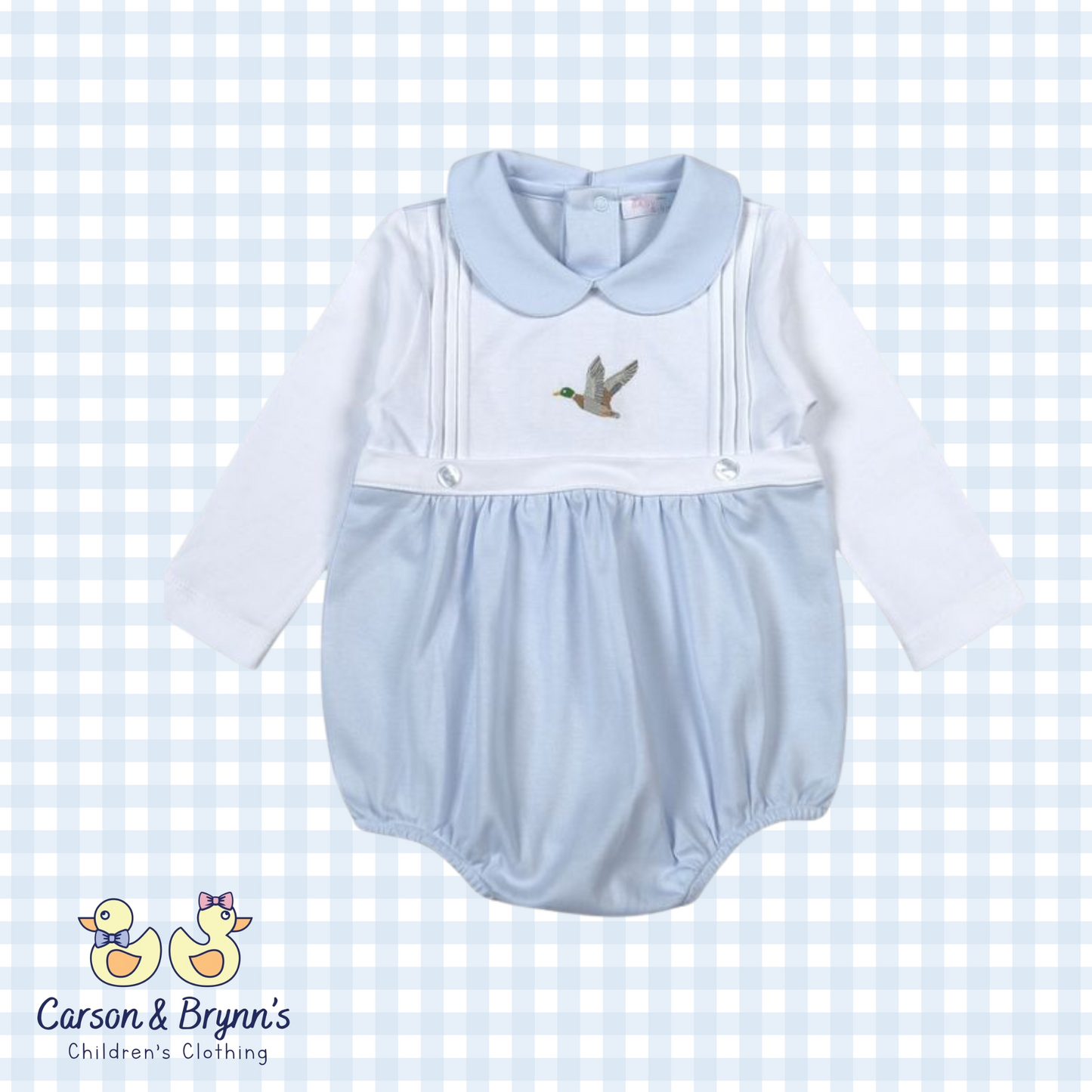 Baby Loren Mallard Ducks Embroidered Bubble