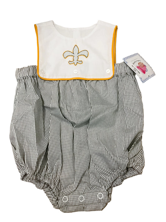 Southern Saturday Black and Gold Embroidered Bubble Boys