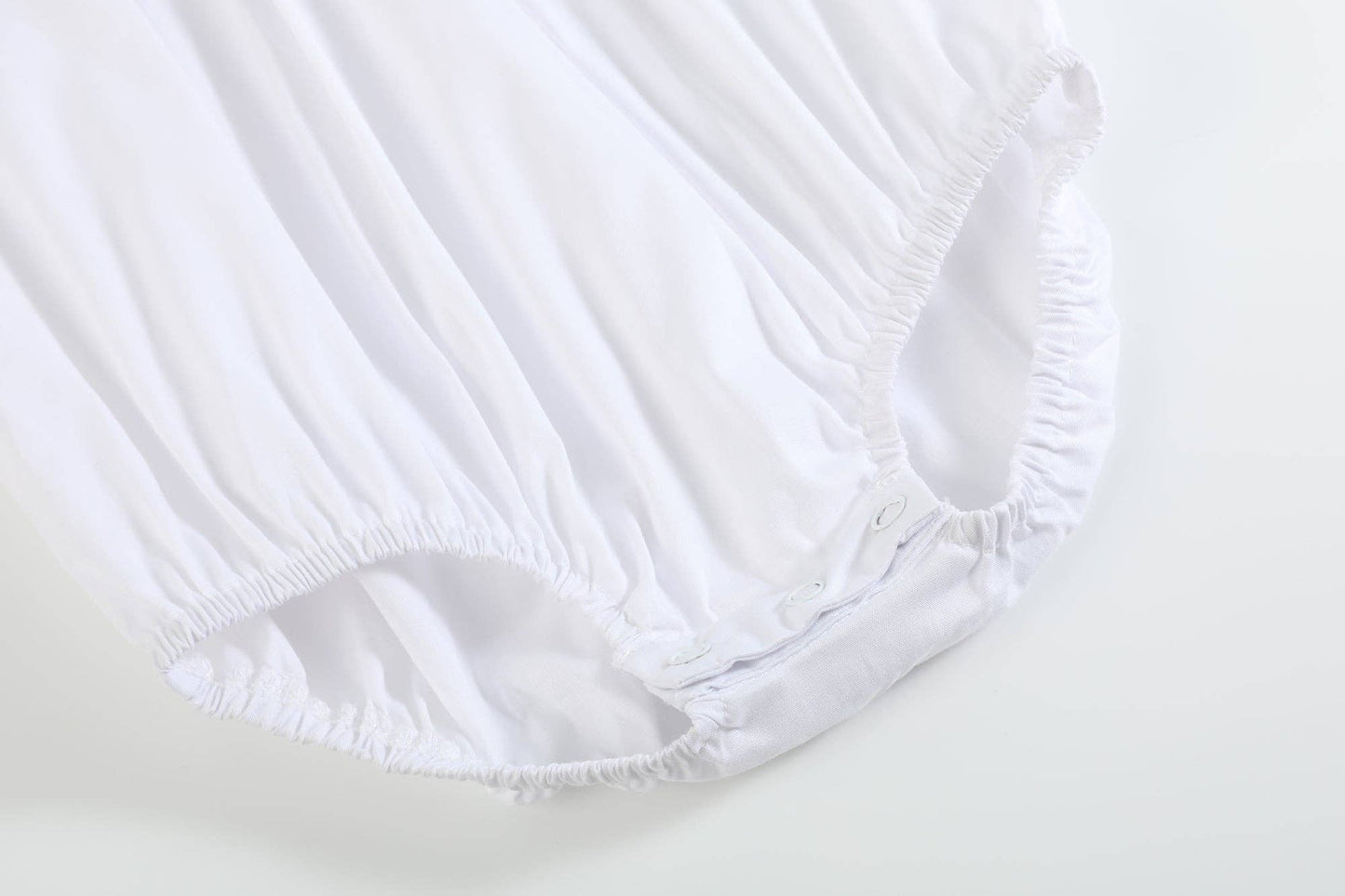 Lil Cactus - White Collared Button Romper with Bonnet