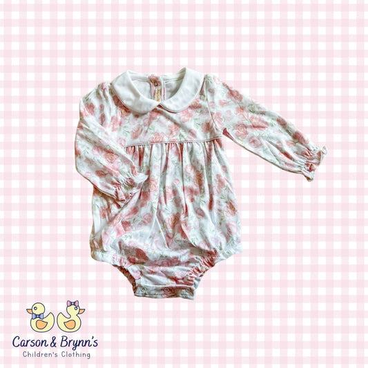 Baby Club Chic Peter Pan Collared Bubble- Pastel Floral