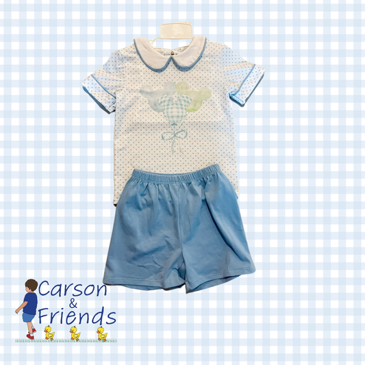 Carson and Friends Bitty Dot Mouse Balloons Set- Blue