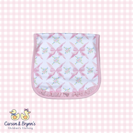 Baby Loren Pink Bows Burping Pad