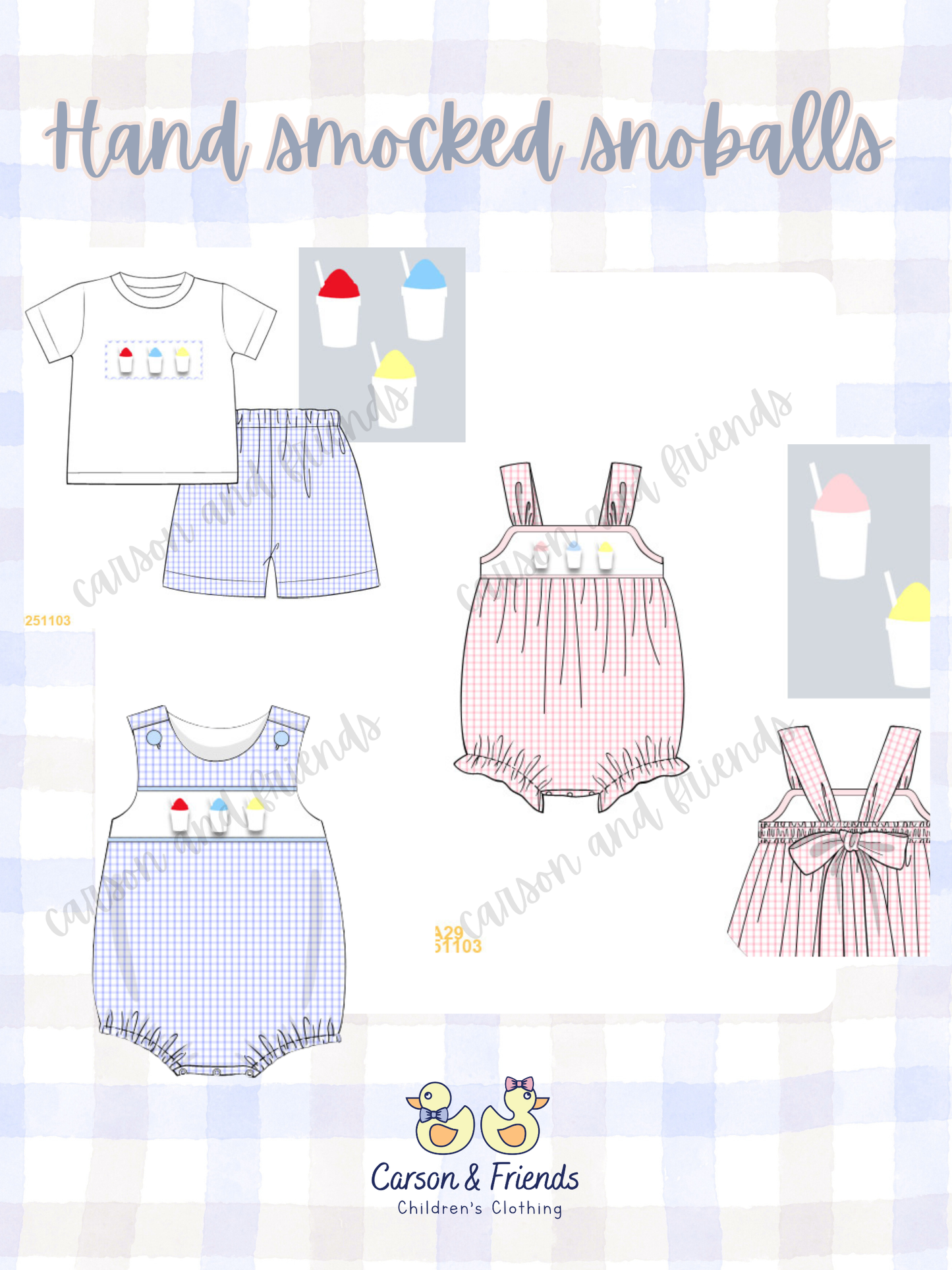 Pre-Sale ETA April- Snoballs Smocked Bubble- Boys