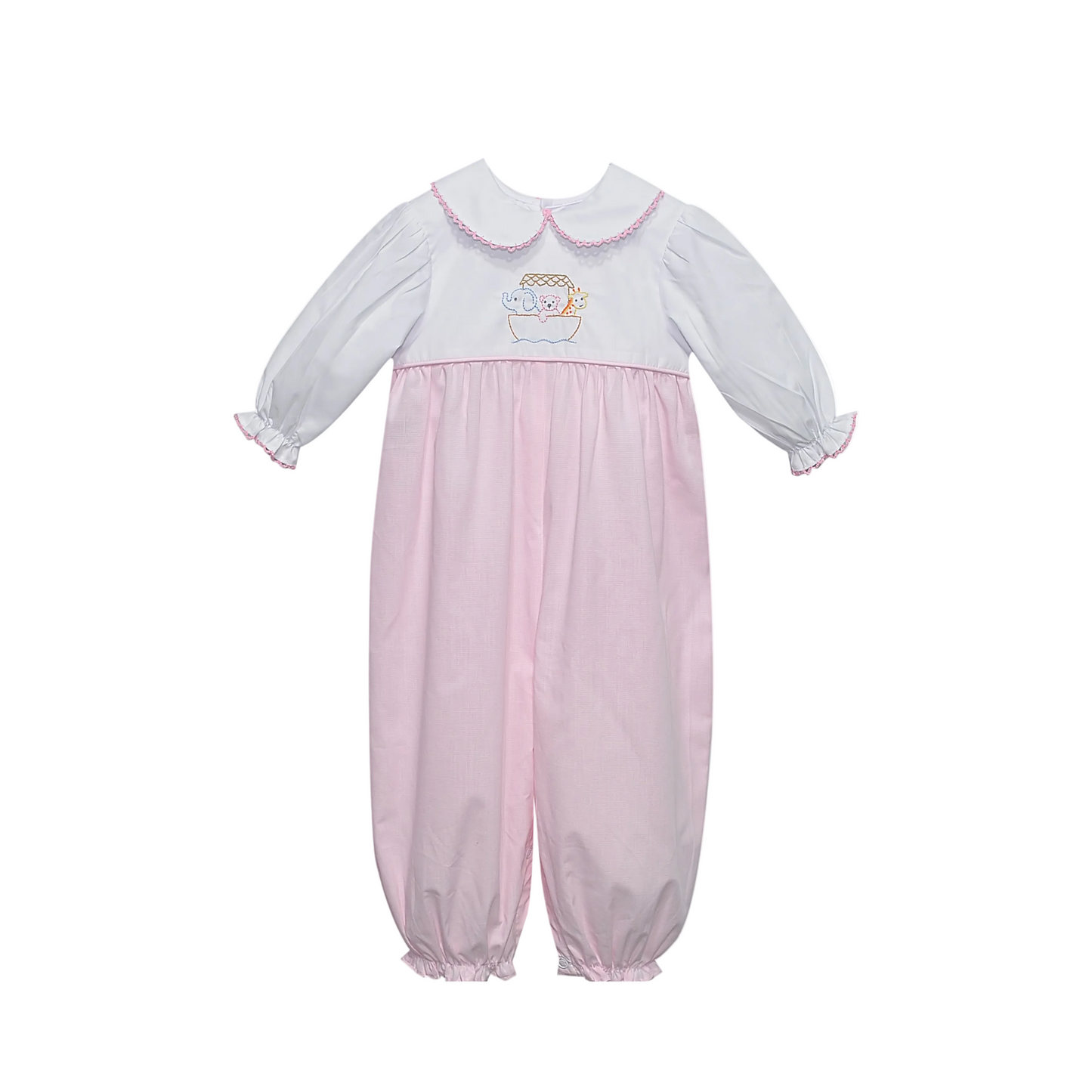 Baby Sen Brady Romper- Noah’s Ark Pink