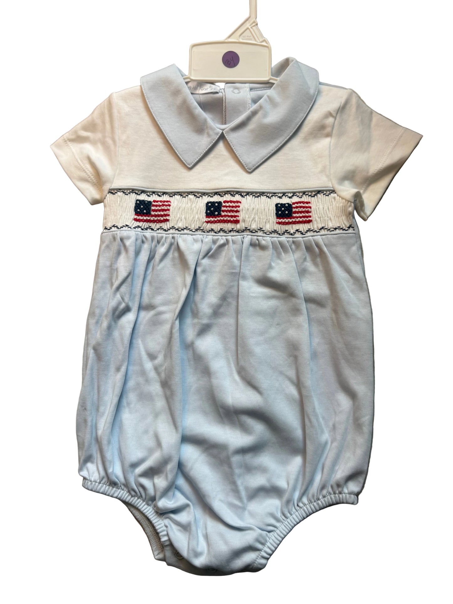 Hug Me First Flag Smocked Bubble
