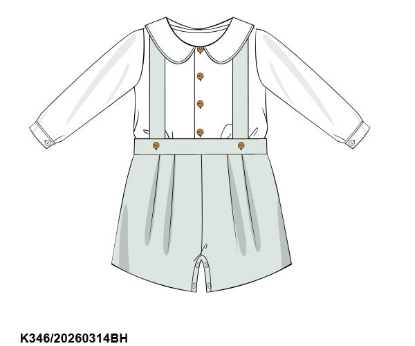 PREORDER ETA LATE AUGUST- Carson and Friends Sage Green Heirloom Suspender Set