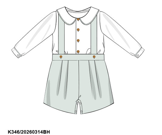 PREORDER ETA LATE AUGUST- Carson and Friends Sage Green Heirloom Suspender Set