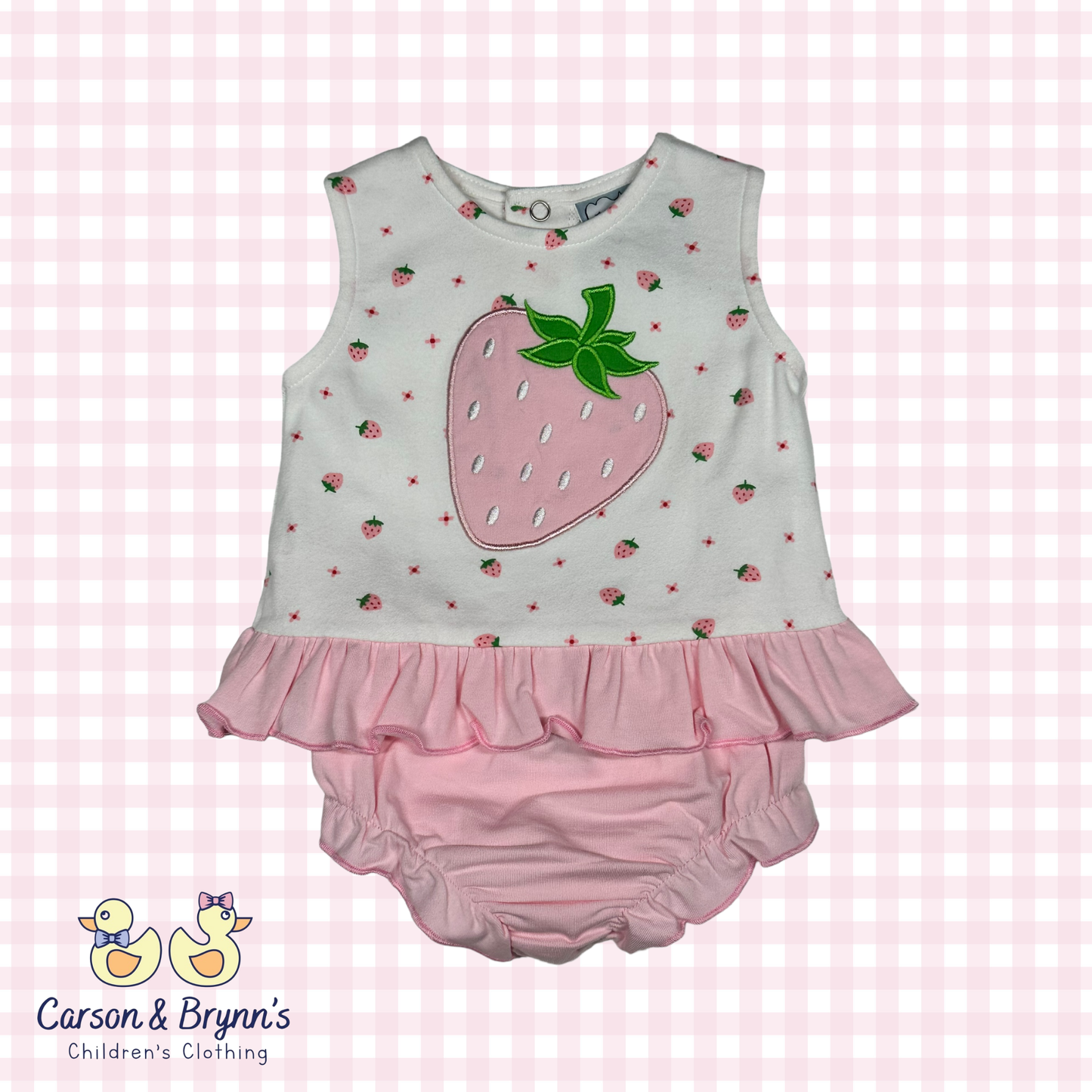 Strawberry Appliqué Bloomer Set