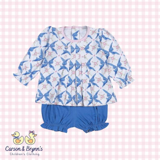 Baby Loren Pretty in Bows Pima Bloomer Set
