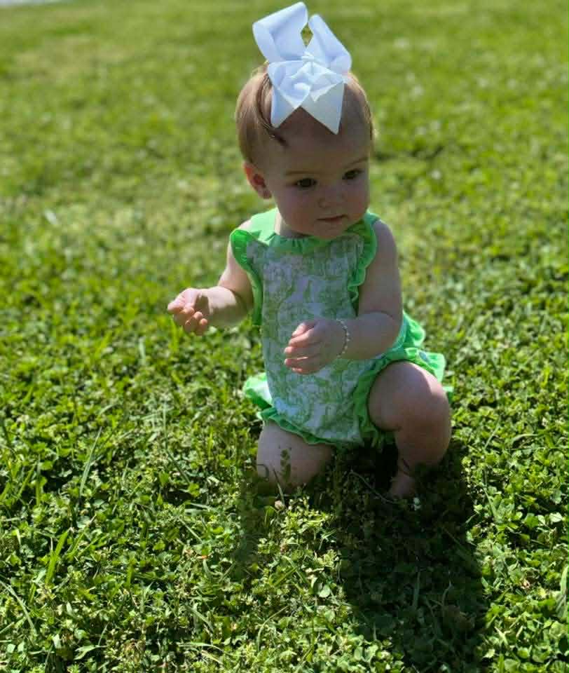 Carson and Friends Safari Toile Ruffle Sunsuit