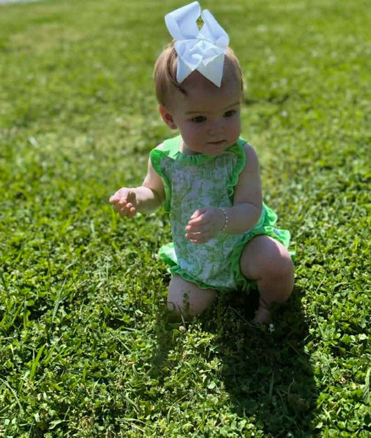 Carson and Friends Safari Toile Ruffle Sunsuit