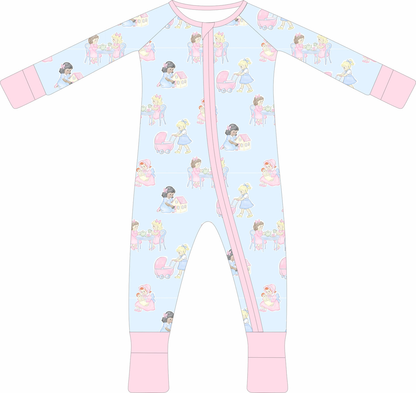 PREORDER ETA SEPTEMBER- Bamboo Viscose Zippy- Girls Playtime