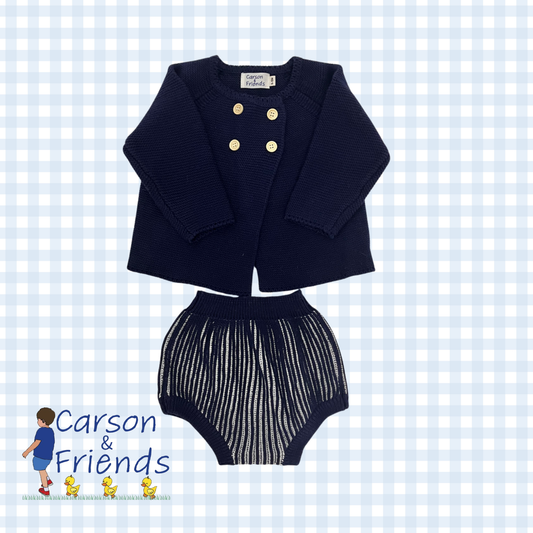 Navy Sweater Set with Bloomers
