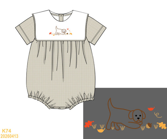 PREORDER ETA LATE AUGUST- Carson and Friends Fall Puppy Hand Embroidered Bubble