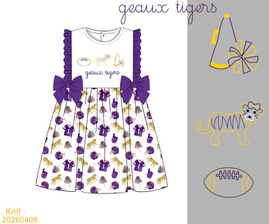 PREORDER ETA LATE AUGUST- Carson and Friends Purple and Gold Hand Embroidered Dress
