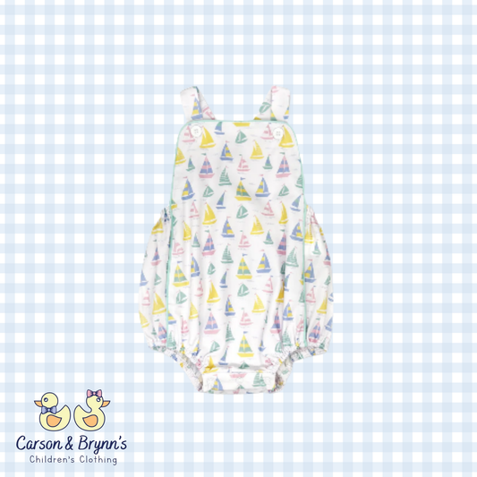 Lullaby Set Evan Sunsuit - Seahaven Sailboat, Happy Mint