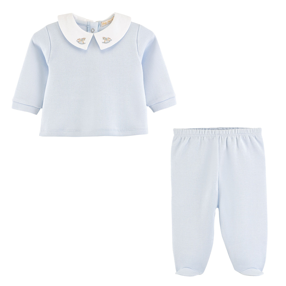 Baby Club Chic Rocking Horse Pima Jacquard Top and Pant Set