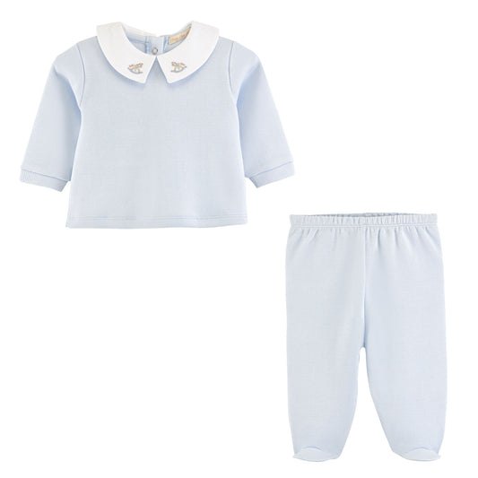 Baby Club Chic Rocking Horse Pima Jacquard Top and Pant Set