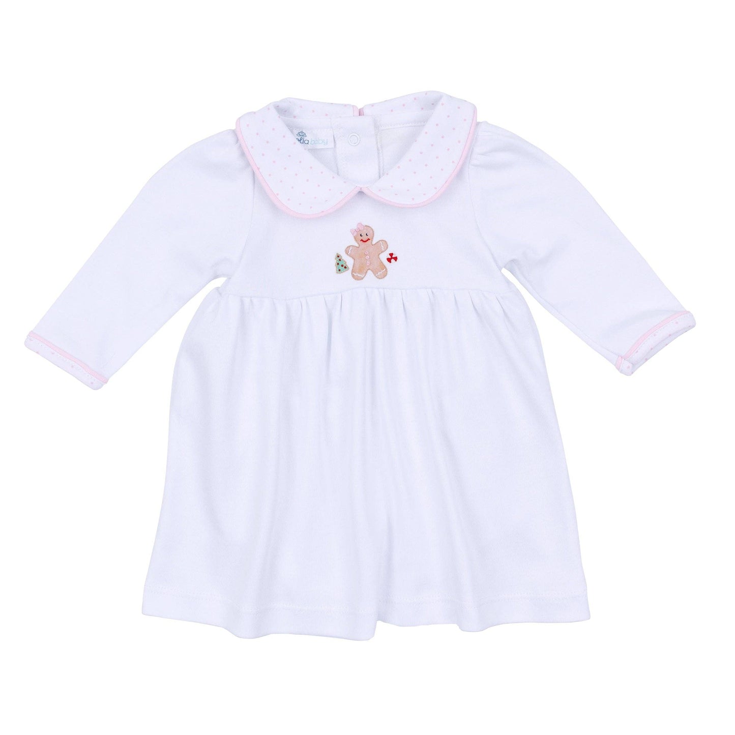 Magnolia Baby - Frosted Wonderland Collared Long Sleeve Dress - Pink